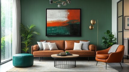 Modern Green Living Room