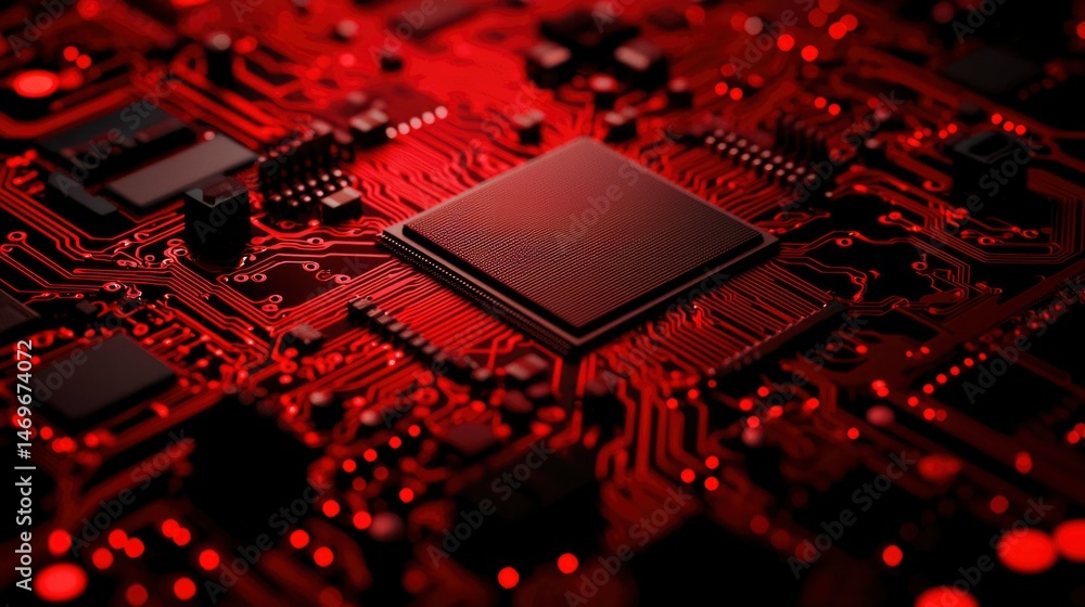 Poster close-up circuit board with cpu