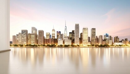 Fototapeta premium Cityscape View with Water and Buildings