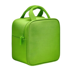 Stylish green lunch box with zipper closure for daily meals, perfect for work or school, featuring sturdy handles and a compact design for easy carrying