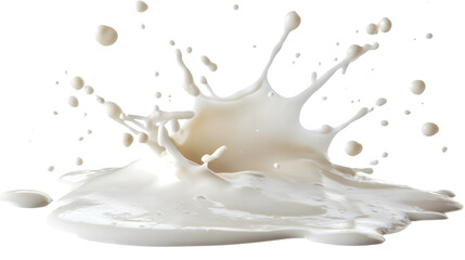 Cream Splashing Isolated on Transparent Background for Culinary Designs and Food Photography