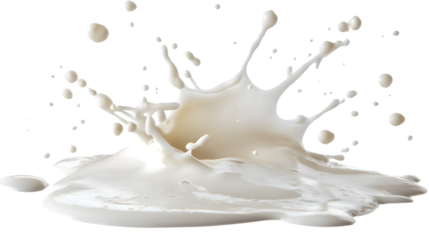 Cream Splashing Isolated on Transparent Background for Culinary Designs and Food Photography