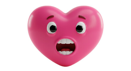 Isolated Shocked Pink Heart Emoji