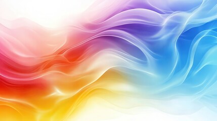 Fototapeta premium Abstract waves of rainbow colors softly blend together. Ideal for backgrounds that require smooth, colorful gradient effects.