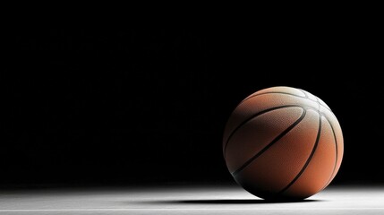 Obraz premium A basketball on a court.