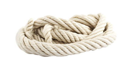 Professional Wide-Angle Shot of White Natural Rope Twisted Pile