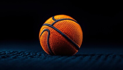 Obraz premium Orange basketball on dark surface