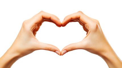Obraz premium Heart Shape Hands Gesture Isolated on Transparent Background