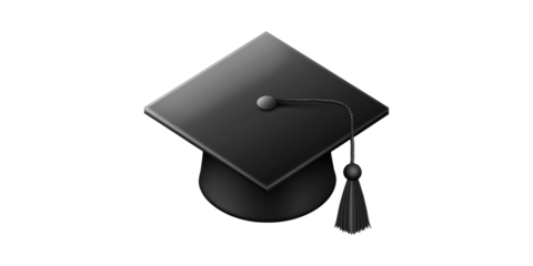 Graduation Cap. Symbol Of Academic Achievement And Education Success Isolated On Transparent Background