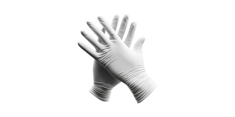 Latex Gloves Hands. Medical Safety And Hygiene In Healthcare Settings Isolated On Transparent Background