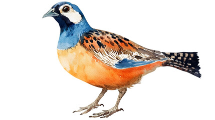 Fototapeta premium Quail Watercolor Clipart of Popular Bird Species for Creative Projects