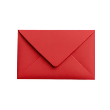 Vibrant red envelope placed centrally on pure transparency background, symbolizing celebration and good fortune