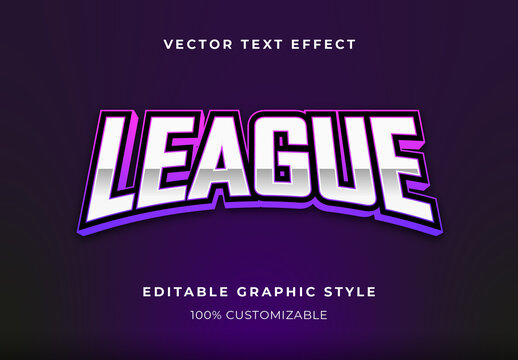 Violet And Black Bold Font Gaming League Sports Team Text Effect