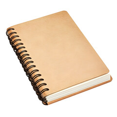 Curled-edge rectangular sketchbook or ring notebook Isolated White Background