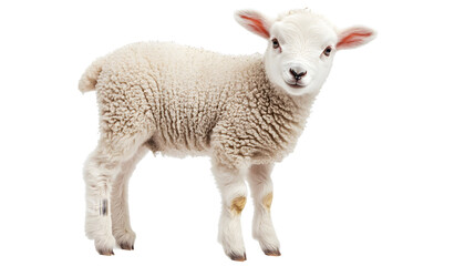 Fototapeta premium Cute Small Lamb Isolated on Transparent Background for Design Projects and Marketing Materials