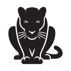 Intense crouching panther silhouette designed for high-energy wildlife visual projects – crouching panther vector – crouching panther illustration – silhouette of crouching panther

