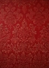 Intricate red damask wallpaper, classic baroque design , design, floral