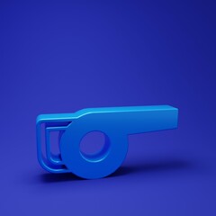 Blue Leaf garden blower icon isolated on blue background. Minimalism concept. 3D render illustration