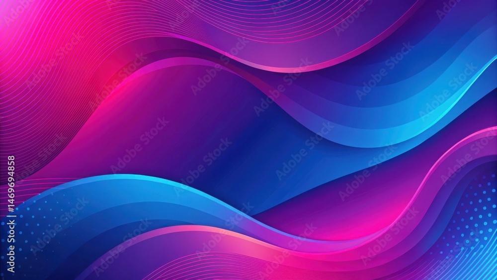 Poster Abstract Vibrant Waves with Gradient Colors and Dynamic Lines A Digital Design Background