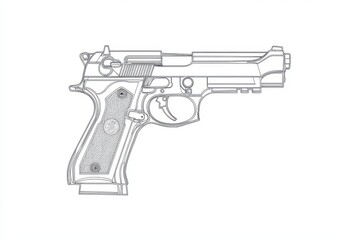 Engraving a minimalist gun outline for laser art designs in a workshop