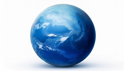 blue planet with a white background isolated