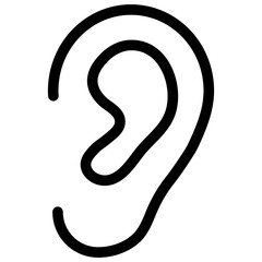 Naklejka premium Illustration showing a black ear icon on a white background