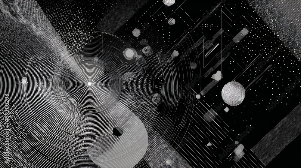 Wall mural vector-style image of futurist background abstract technology
