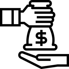 money bag illustration on a white background     