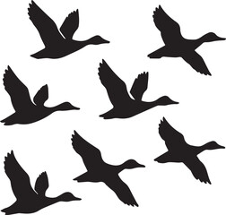  Ducks Flying Silhouette