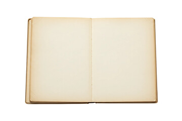 Naklejka premium Old Open Book with Aged Pages - Transparent Background