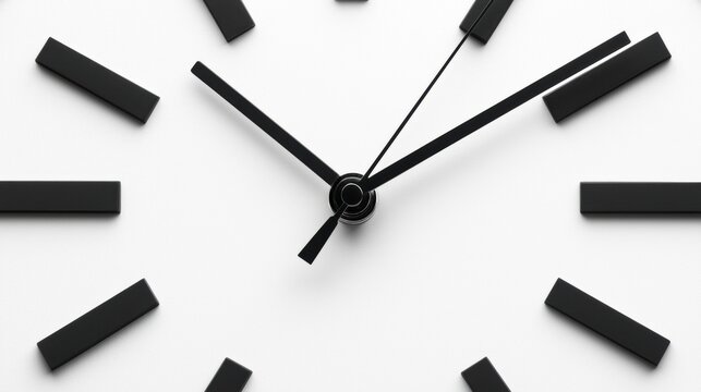 A black and white clock face with a minimalist design.