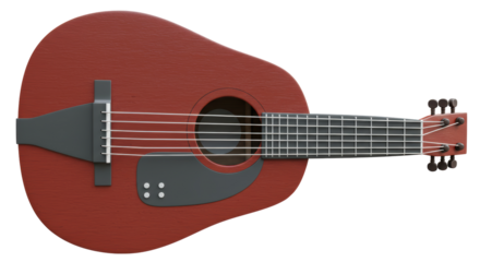 Isolated Red Acoustic Guitar
