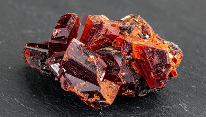 赤色に輝く宝石のガーネット。AIで生成	
