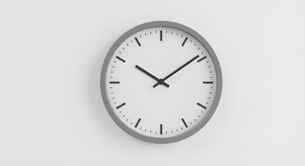 Round Grey Wall Clock Showing 10:09 | Minimalist Timepiece for Home Decor, Office Design and Business Presentations