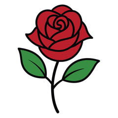 classic rose flower drawing
