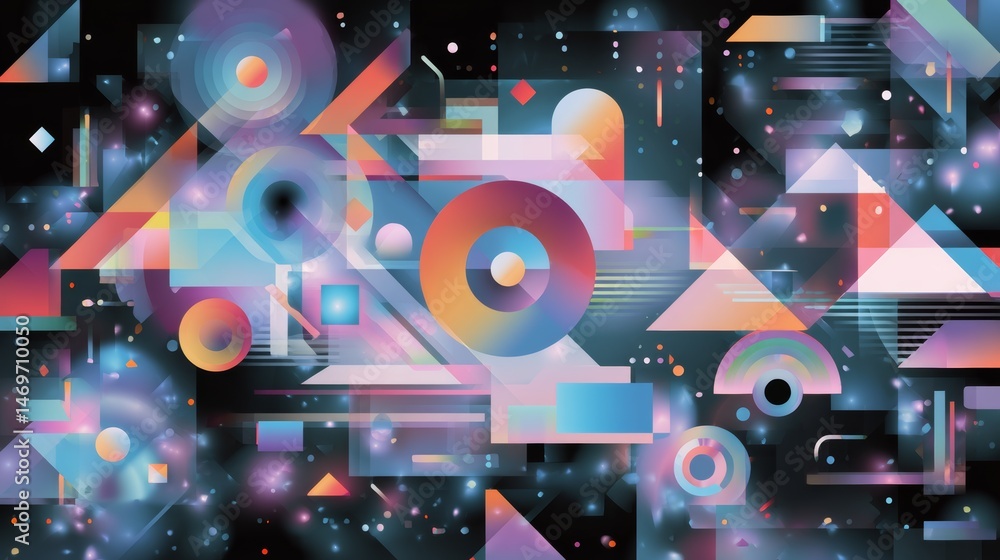 Wall mural vector-style image of futurist background abstract technology