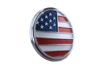 American Flag Badge A Circular Metal Emblem with Patriotism Design