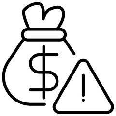 Budget Deficit Outline Icon