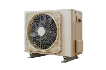 Fototapeta premium Efficient Beige Air Conditioning Unit Exterior Shot for Home Cooling System