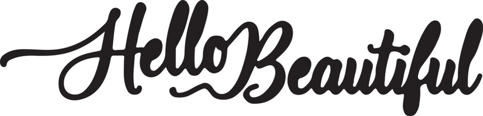 Elegant Hello Silhouette Art