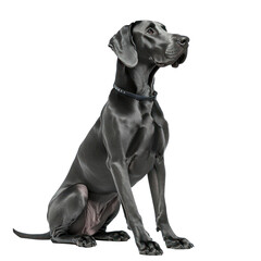 Majestic Great Dane in Profile: A striking studio shot of a Great Dane, poised and elegant, with its distinctive coat and alert gaze, embodying the breed's noble character.