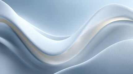 Obraz premium flowing waves of translucent fabric in soothing shades of blue and white creating a serene atmosphere