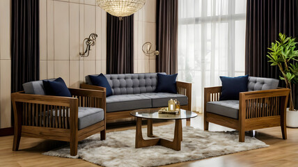 modern living room with luxury sofa