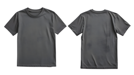 Professional Dark Gray T-Shirt Mockup in Front and Back View for Designers