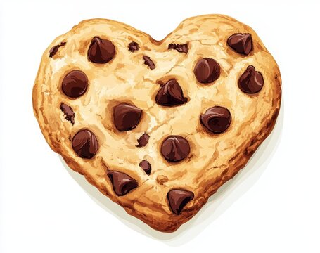 Heart-shaped chocolate chip cookie (7)