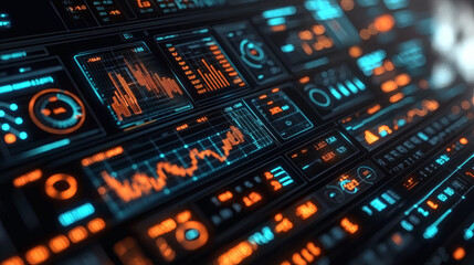 Obraz premium Futuristic dashboard displays advanced technology