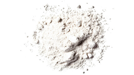 Fototapeta premium White Powder of Concrete Clay or Bentonite Isolated on Transparent Background