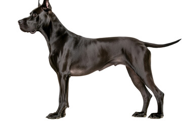 Majestic Great Dane: A stunning great dane stands tall, showcasing its sleek black coat and elegant posture, radiating canine sophistication and poise.