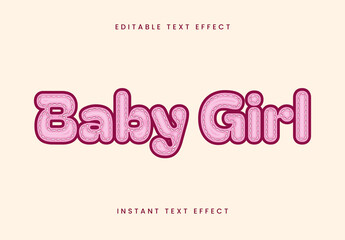 Pink And Purple Baby Font Stitched Girly Cute Text Effect