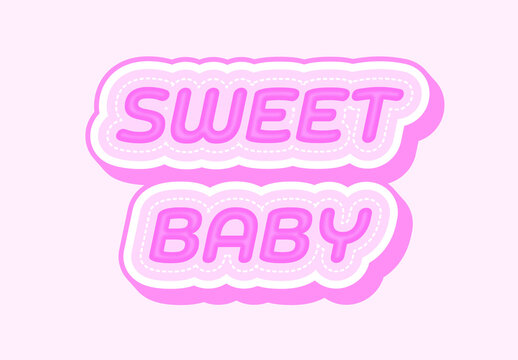 Pink Sticker Text Effect